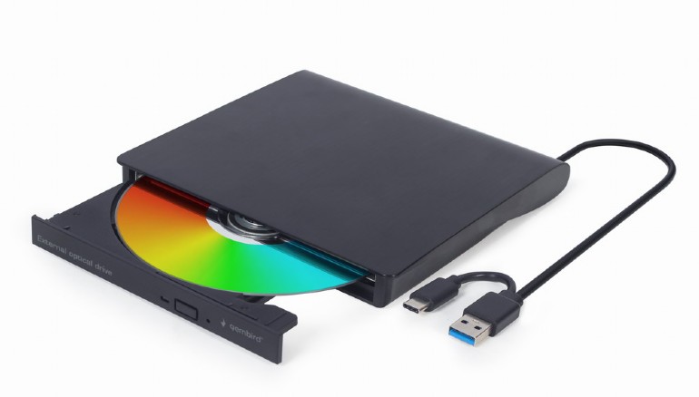 Pilt Gembird External USB DVD Drive | DVD-USB-031 | Interface USB Type-C (m), USB 3.1 Gen. 1 | DVD±R/RW / CD±R/RW | CD read speed 24 x | CD write speed 24 x | Black