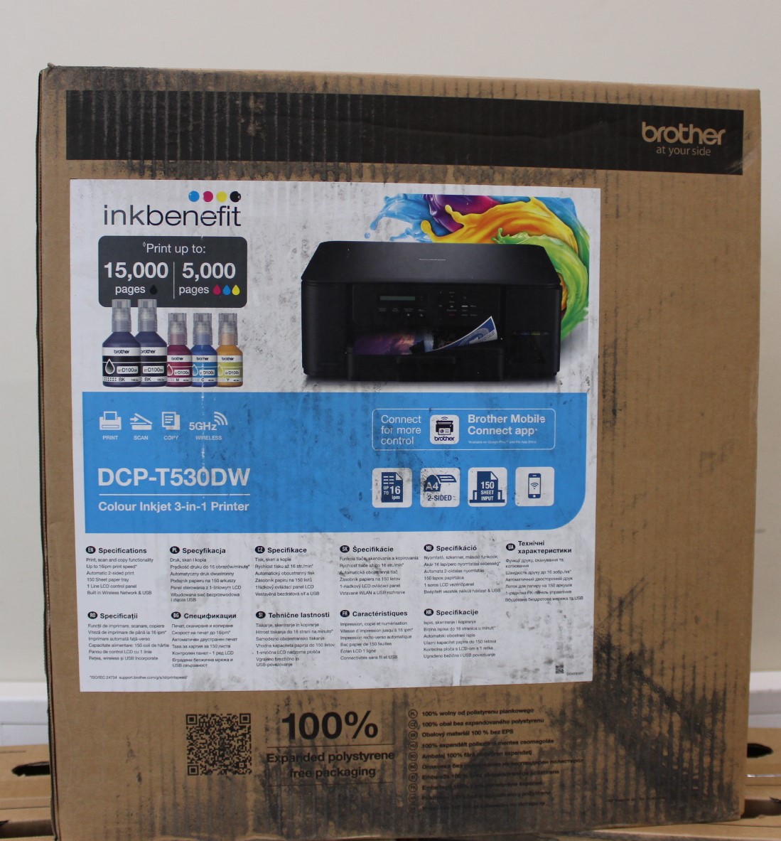 Pilt SALE OUT. Brother DCP-T530DW 3-in-1 Wireless Inkjet Printer | Brother DCP-T530DW | Inkjet | Colour | A4 | Wi-Fi | Black | DAMAGED PACKAGING