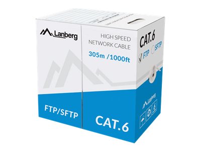 Pilt Lanberg LAN Cable Cat.6 FTP, Solid CU Grey CPR + Fluke Passed | LCF6-11CU-0305-S | 305 m