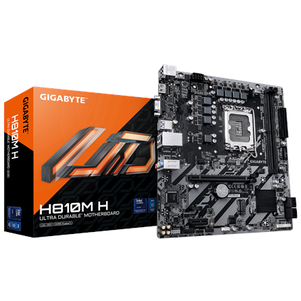 Pilt Gigabyte H810M H | Processor family Intel | Processor socket LGA1851 | DDR5 | Supported hard disk drive interfaces SATA, M.2 | Number of SATA connectors 4