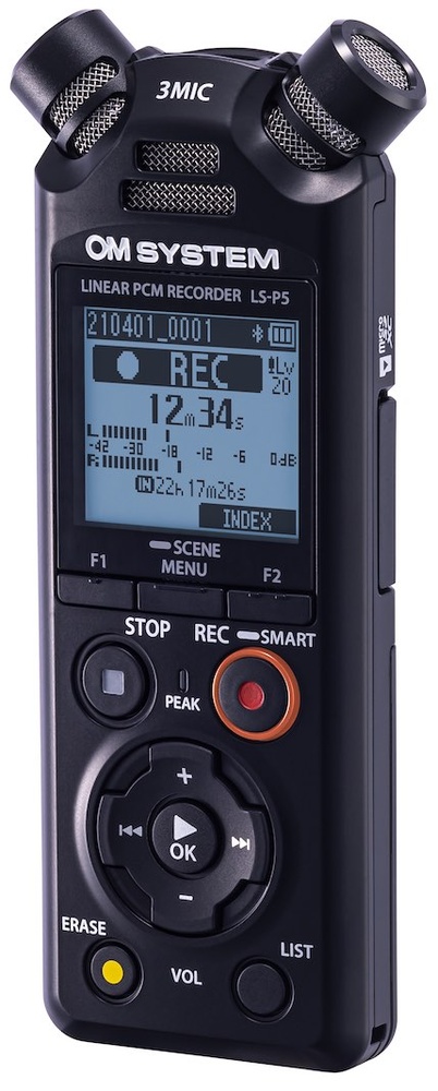 Pilt Olympus | Linear PCM Recorder | LS-P5 | Black | Microphone connection | MP3 playback | Rechargeable | FLAC / PCM (WAV) / MP3 | 59 Hrs 35 min | Stereo