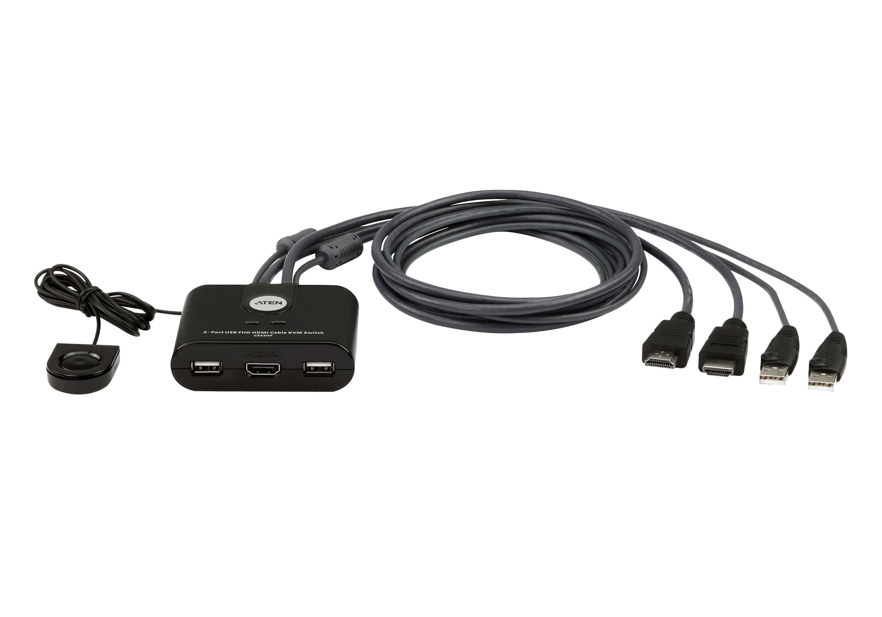 Pilt Aten | 2-Port USB FHD HDMI Cable KVM Switch | CS22HF | Warranty  month(s)