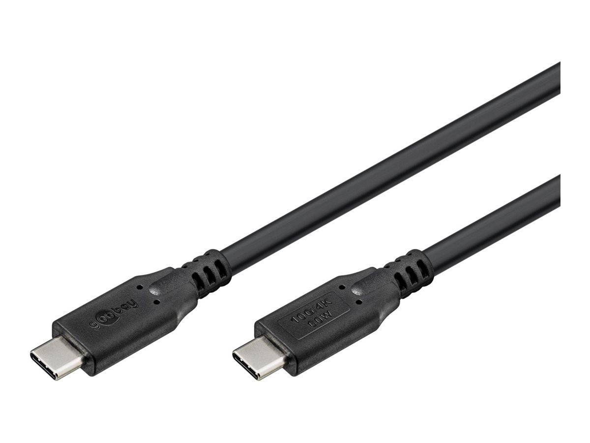 Pilt Goobay USB-C™ Cable, USB 3.2, 60 W, 10 Gbit/s, Power Delivery, 1 m, Black | Goobay