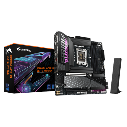 Pilt Gigabyte B860M AORUS ELITE WIFI6E | Processor family Intel | Processor socket LGA1851 | DDR5 | Supported hard disk drive interfaces SATA, M.2 | Number of SATA connectors 4