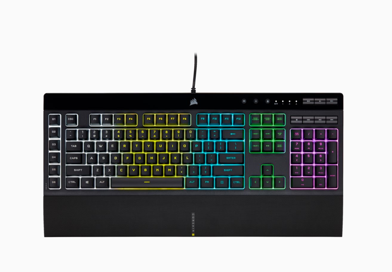 Pilt Corsair | Rubber Dome | K55 RGB PRO | Gaming keyboard | Gaming Keyboard | RGB LED light | US | Wired | Black