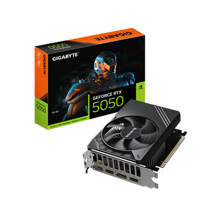 Pilt Gigabyte GeForce RTX 5050 D6 8G | NVIDIA | 8 GB | GeForce RTX 5050 | GDDR6 | HDMI ports quantity 2 | PCI-E 5.0