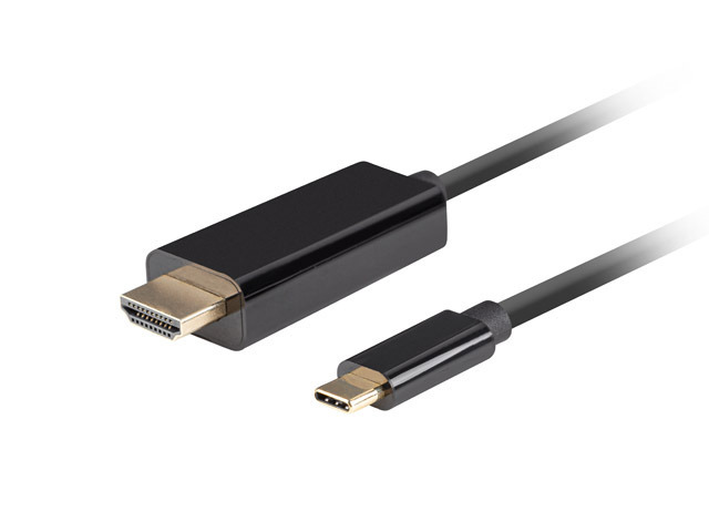 Pilt Lanberg USB-C to HDMI Cable, 0.5 m 4K/60Hz, Black Lanberg | USB-C to HDMI Cable | CA-CMHD-10CU-0005-BK | 0.5 m | Black