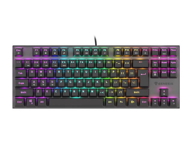 Pilt Genesis | THOR 303 TKL | Mechanical Gaming Keyboard | RGB LED light | US | Black | Wired | USB Type-A | 865 g | Replaceable "HOT SWAP" Switches