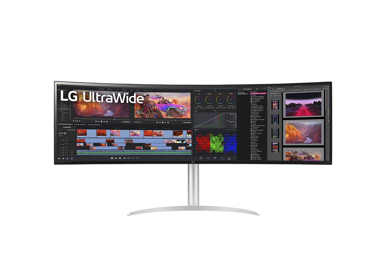 Pilt LG 49WQ95C-W 49“ UltraWide Curved LED Monitor 5120x1440/400cd/m2/5ms/ HDMI USB Type C Display Port | LG | Monitor | 49WQ95C-W | 49 " | IPS | QHD | 32:9 | 144 Hz | 5 ms | 5120 x 1440 | 400 cd/m² | HDMI ports quantity 2 | Silver | Warranty 36 month(s)