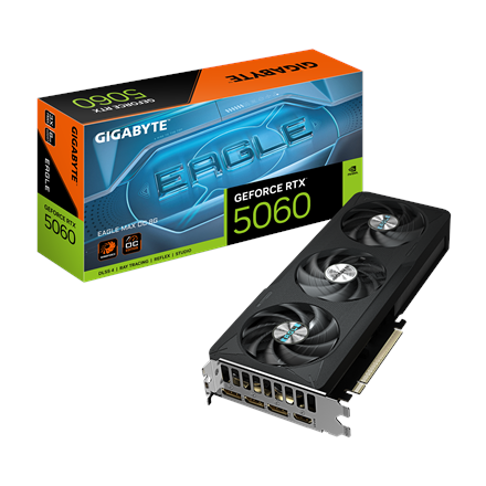 Pilt Gigabyte GeForce RTX 5060 EAGLE MAX OC 8G | NVIDIA | 8 GB | GeForce RTX 5060 | GDDR7 | HDMI ports quantity 1 | PCI-E 5.0