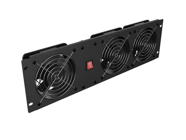 Pilt Lanberg Vertical Ventilation Panel 19" 3U for Rack three Fans 230V | AK-1506-B | Black
