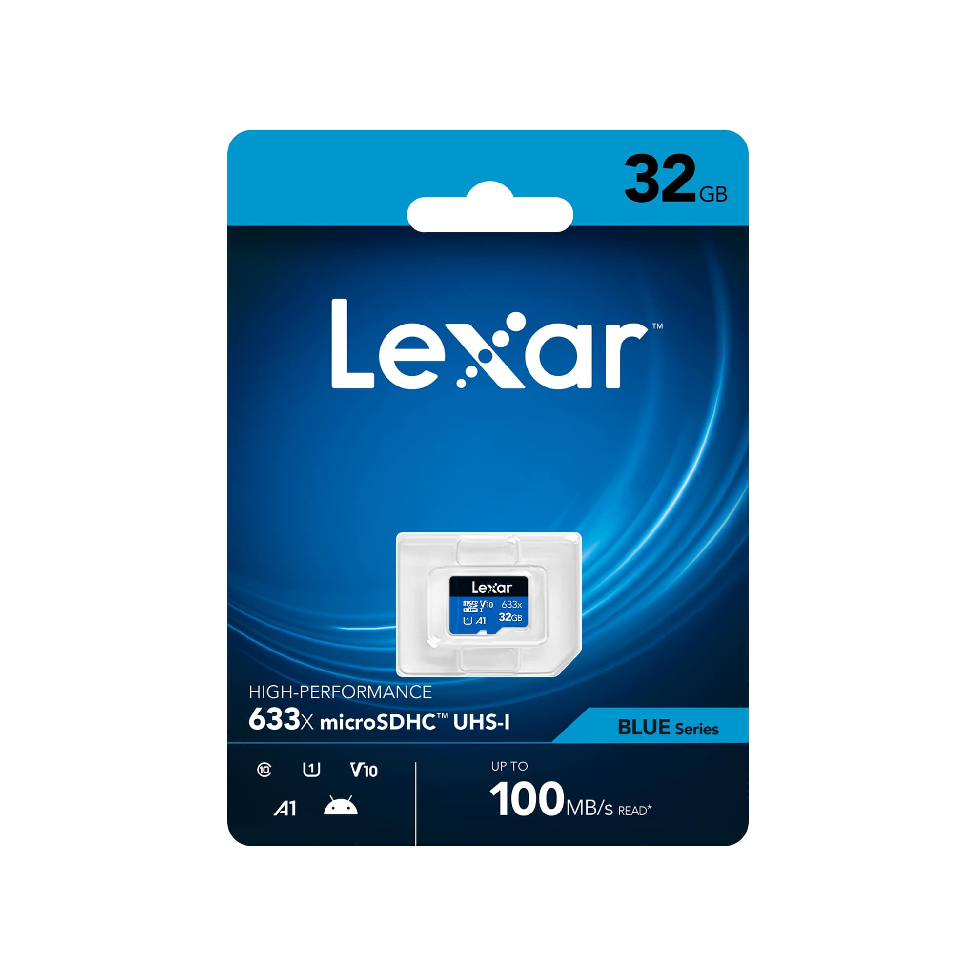 Pilt Lexar 64GB High-Performance 633x microSDHC UHS-I, up to 100MB/s read 20MB/s write | Lexar | Memory card | LMS0633064G-BNNNG | 64 GB | microSDXC | Flash memory class UHS-I