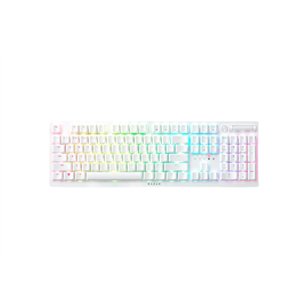 Pilt Razer | Optical Gaming Keyboard | Deathstalker V2 Pro | Gaming keyboard | RGB LED light | US | Wireless | White | Purple Switch | Wireless connection