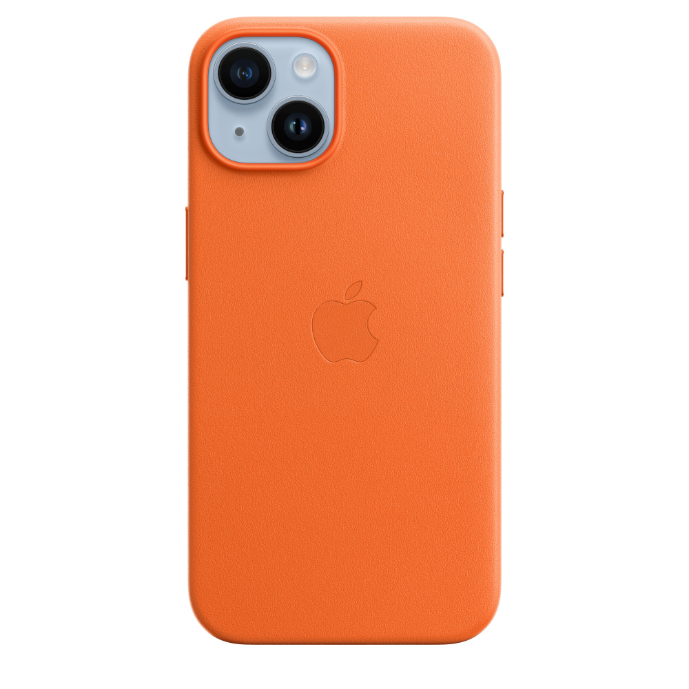 Pilt Apple | iPhone 14 Leather Case with MagSafe | Case with MagSafe | Apple | iPhone 14 | Leather | Orange