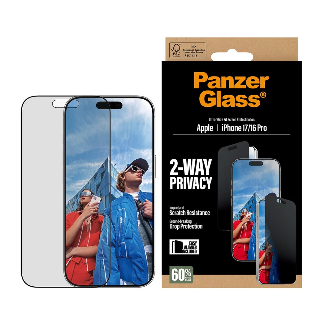 Pilt PanzerGlass Screen protector | Apple | iPhone 17/iPhone 16 Pro | Tempered Glass | Transparent | Ultra-Wide Fit w. EasyAligner
