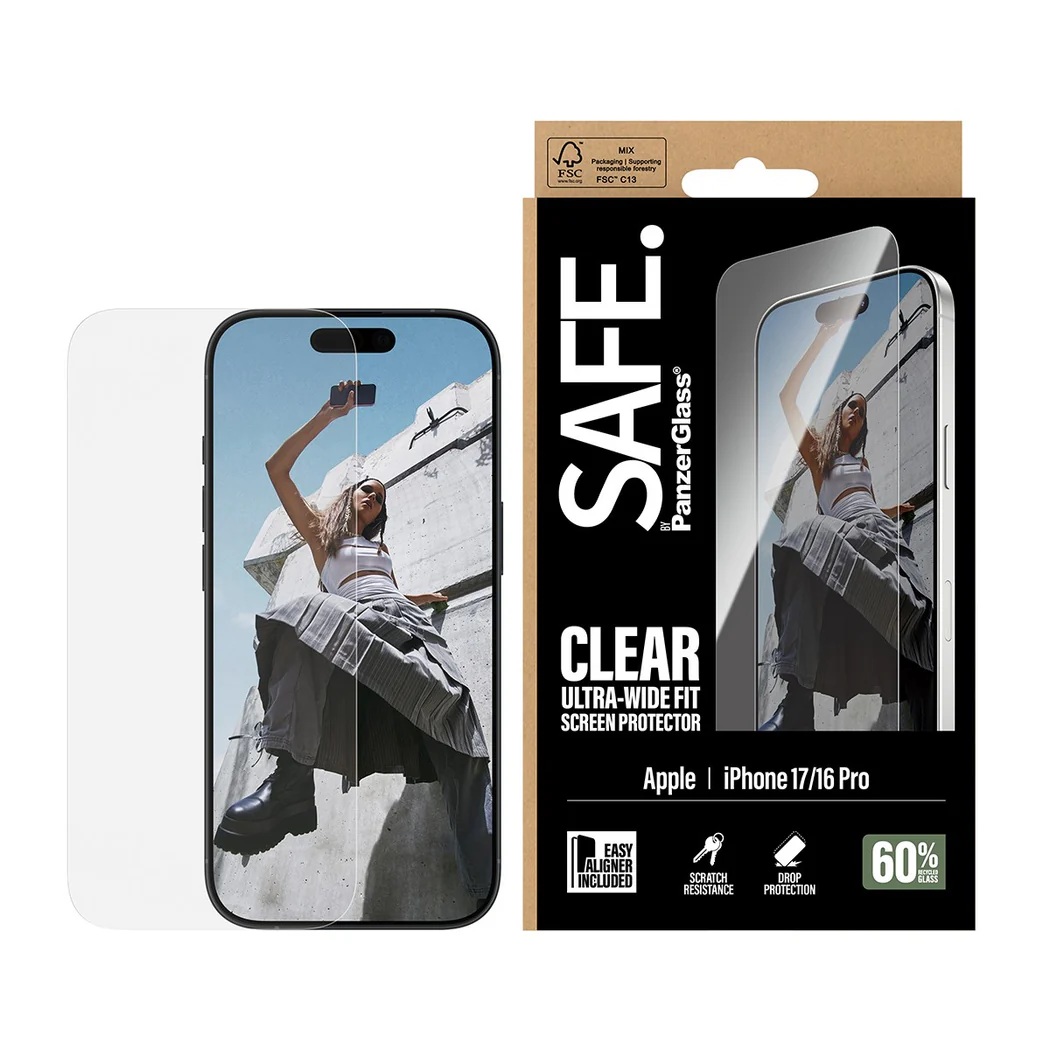 Pilt PanzerGlass Screen protector | Apple | iPhone 16 Pro/iPhone 17 | Transparent | Ultra-Wide Fit w. EasyAligner