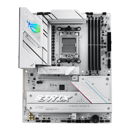 Pilt Asus ROG STRIX B850-A GAMING WIFI | Processor family AMD | Processor socket AM5 | DDR5 | Supported hard disk drive interfaces SATA, M.2 | Number of SATA connectors 2