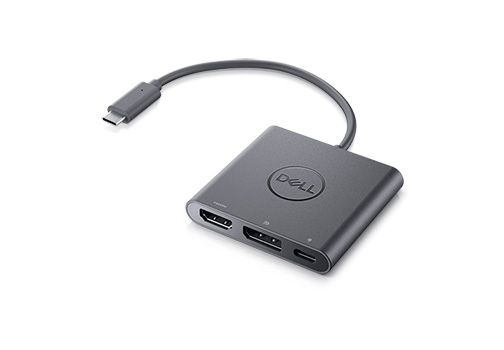 Pilt Dell Black | USB-C Male | HDMI Female; USB Female; USB-C (power only) Female | Adapter | USB-C to HDMI/DP with Power Pass-Through | 0.18 m