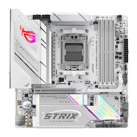 Pilt Asus ROG STRIX B850-G GAMING WIFI | Processor family AMD | Processor socket AM5 | DDR5 | Supported hard disk drive interfaces SATA, M.2 | Number of SATA connectors 2