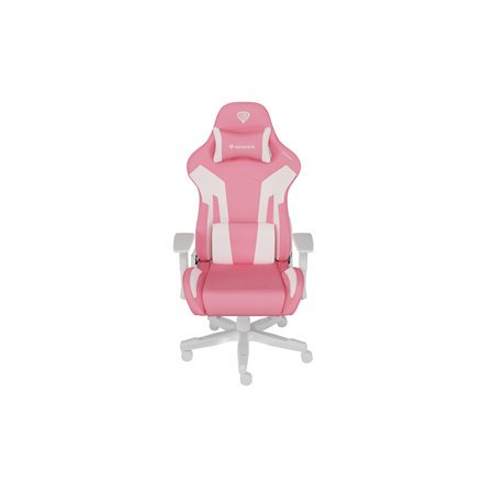 Pilt Genesis mm | Backrest upholstery material: Eco leather, Seat upholstery material: Eco leather, Base material: Nylon, Castors material: Nylon with CareGlide coating | Pink/White