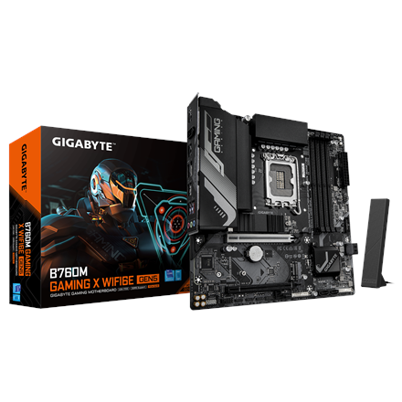 Pilt Gigabyte B760M GAMING X WIFI6E GEN5 | Processor family Intel | Processor socket LGA1700 | DDR5 | Supported hard disk drive interfaces SATA, M.2 | Number of SATA connectors 4