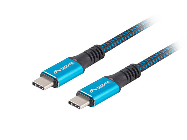 Pilt Lanberg | USB-C to USB-C Cable | CA-CMCM-45CU-0005-BK | 0.5 m | Black/Blue