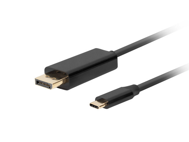 Pilt Lanberg USB-C to DisplayPort Cable, 1 m 4K/60Hz, Black | Lanberg | USB-C to DisplayPort Cable | CA-CMDP-10CU-0010-BK | 1 m | Black