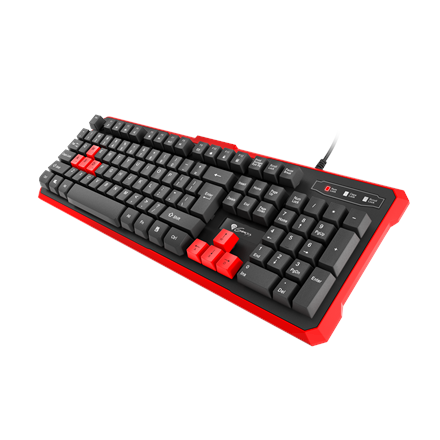 Pilt GENESIS RHOD 110 Gaming Keyboard, US Layout, Wired, Red | Genesis | RHOD 110 | Gaming keyboard | US | Wired | Red, Black | 1.7 m