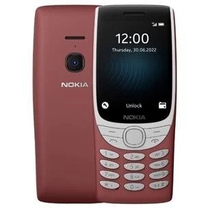 Pilt Nokia | 8210 | Red | 2.8 " | TFT LCD | 240 x 320 | Unisoc | 0.128 GB | Dual SIM | Nano-SIM | Yes | Main camera 0.3 MP | Secondary camera  MP | 1450  mAh | Bluetooth | 5.0