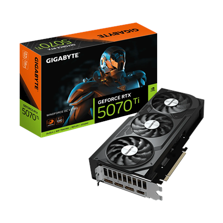 Pilt Gigabyte GeForce RTX 5070 Ti WINDFORCE OC V2 16G | NVIDIA | 16 GB | GeForce RTX 5070 Ti | GDDR7 | HDMI ports quantity 1 | PCI-E 5.0