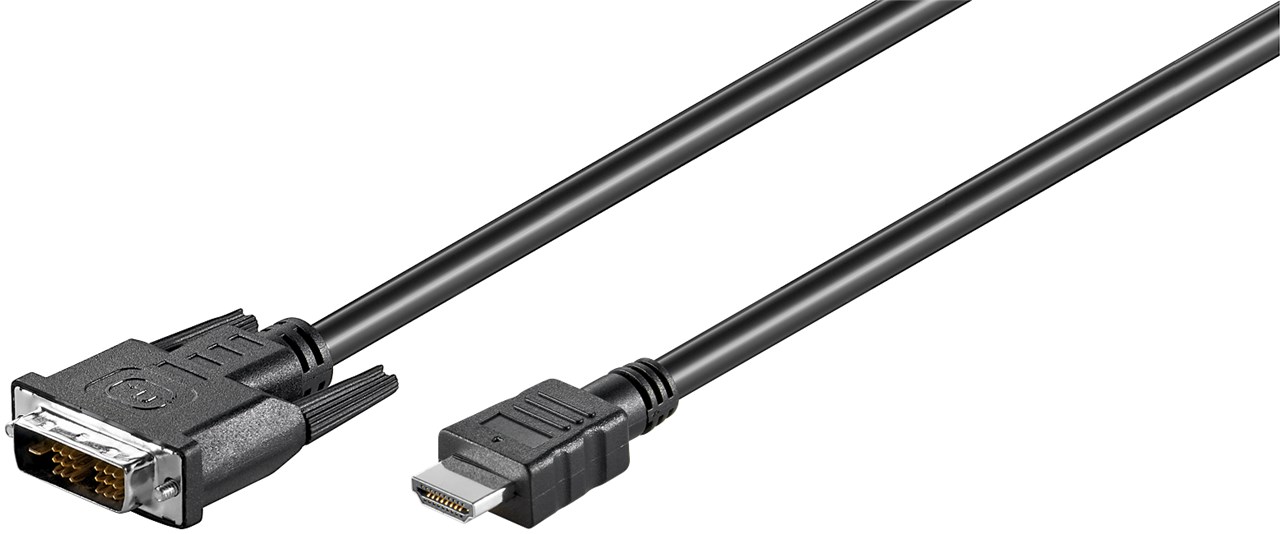 Pilt Goobay | Black | DVI-D male Single-Link (18+1 pin) | HDMI male (type A) | DVI-D/HDMI cable, nickel plated | 2 m