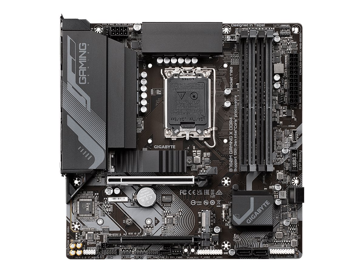 Pilt Gigabyte | B760M GAMING X DDR4 1.0 M/B | Processor family Intel | Processor socket  LGA1700 | DDR4 DIMM | Memory slots 4 | Supported hard disk drive interfaces 	SATA, M.2 | Number of SATA connectors 4 | Chipset Intel B760 Express | Micro ATX