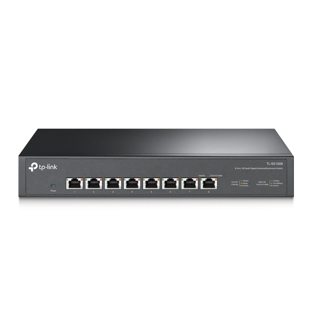 Pilt TP-LINK | 8-Port 10G Switch | TL-SX1008 | Unmanaged | Desktop/Rackmountable | 1 Gbps (RJ-45) ports quantity | SFP ports quantity | PoE ports quantity | PoE+ ports quantity | Power supply type External | month(s)