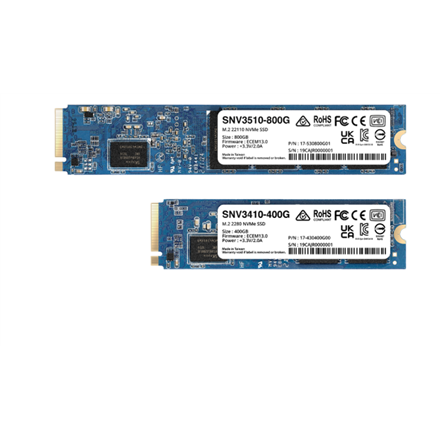 Pilt Synology | SSD | SNV3410-400G | 400 GB | SSD form factor M.2 2280 | Solid-state drive interface M.2 NVME | Read speed 3000 MB/s | Write speed 750 MB/s