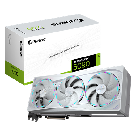 Pilt Gigabyte AORUS GeForce RTX 5090 STEALTH ICE 32G | NVIDIA | 32 GB | GeForce RTX 5090 | GDDR7 | HDMI ports quantity 1 | PCI-E 5.0