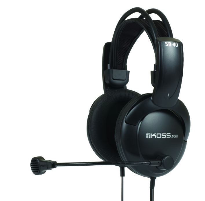 Pilt Koss | SB40 | Headphones | Wired | On-Ear | Microphone | Black