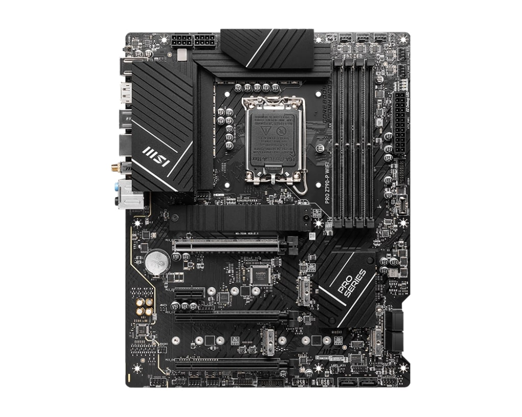 Pilt MSI | PRO Z790-P WIFI | Processor family Intel | Processor socket  LGA1700 | DDR5 DIMM | Memory slots 4 | Supported hard disk drive interfaces 	SATA, M.2 | Number of SATA connectors 6 | Chipset Intel Z790 | ATX