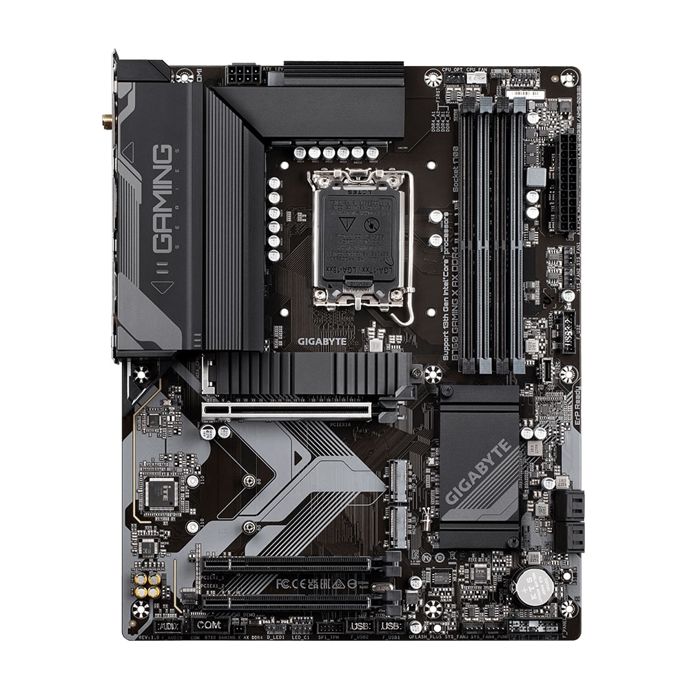 Pilt Gigabyte | B760 GAMING X AX DDR4 1.0 M/B | Processor family Intel | Processor socket  LGA1700 | DDR4 DIMM | Memory slots 4 | Supported hard disk drive interfaces 	SATA, M.2 | Number of SATA connectors 4 | Chipset Intel B760 Express | ATX