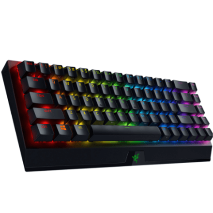 Pilt Razer | BlackWidow V3 Mini HyperSpeed | Mechanical Gaming Keyboard | Wireless | RGB LED light | NORD | Bluetooth | Black | Yellow Switch | Wireless connection