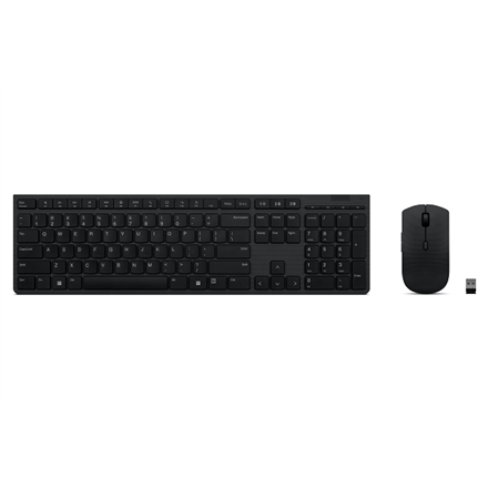 Pilt Lenovo | Professional Wireless Rechargeable Keyboard and Mouse Combo Nordic | Keyboard and Mouse Set | Wireless | Mouse included | NORD | Bluetooth | Grey | Wireless connection