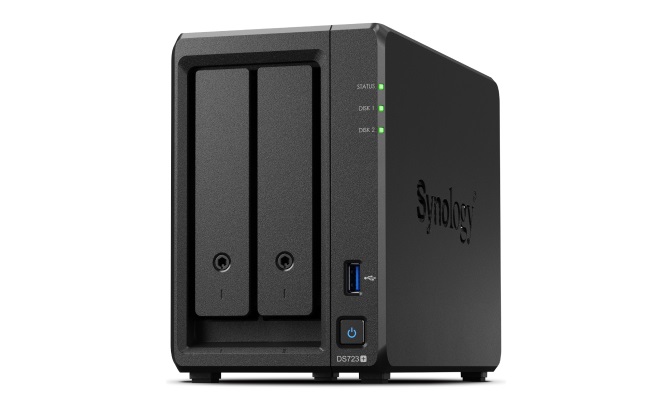 Pilt Synology DS723+ 2-bay/AMD Ryzen R1600/2-core 2.6 (base)/3.1 (turbo) GHz/2GB DDR4/2 x 3.5"xHot swap/2x1GbE/1xUSB3.2/eSATA/RAID 0,1/3Y | Synology | 2-Bay | DS723+ | AMD | Ryzen R1600 | Processor frequency 2.6 GHz | 2 GB