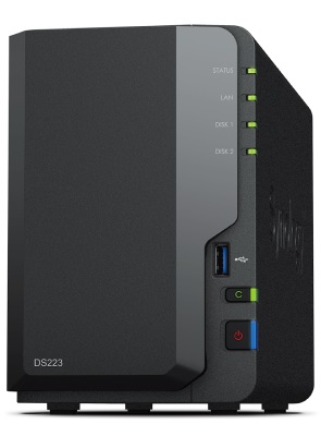 Pilt Synology | DS223 | Up to 2 HDD/SSD Hot-Swap | Realtek | RTD1619B | Processor frequency 1.7 GHz | 2 GB | DDR4