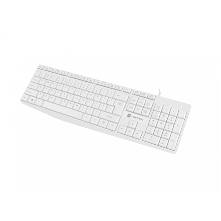 Pilt Natec | Keyboard | Nautilus NKL-1951 | Keyboard | Wired | US | White | USB Type-A | 390 g