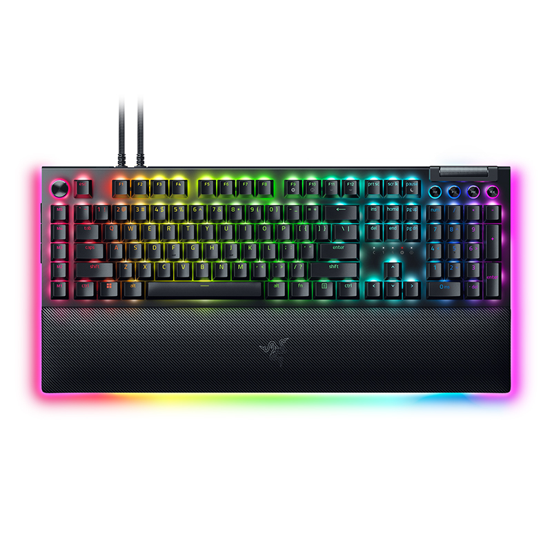 Pilt Razer | Mechanical Gaming Keyboard | BlackWidow V4 Pro | Gaming Keyboard | RGB LED light | NORD | Wired | Black | Numeric keypad | Green Switches