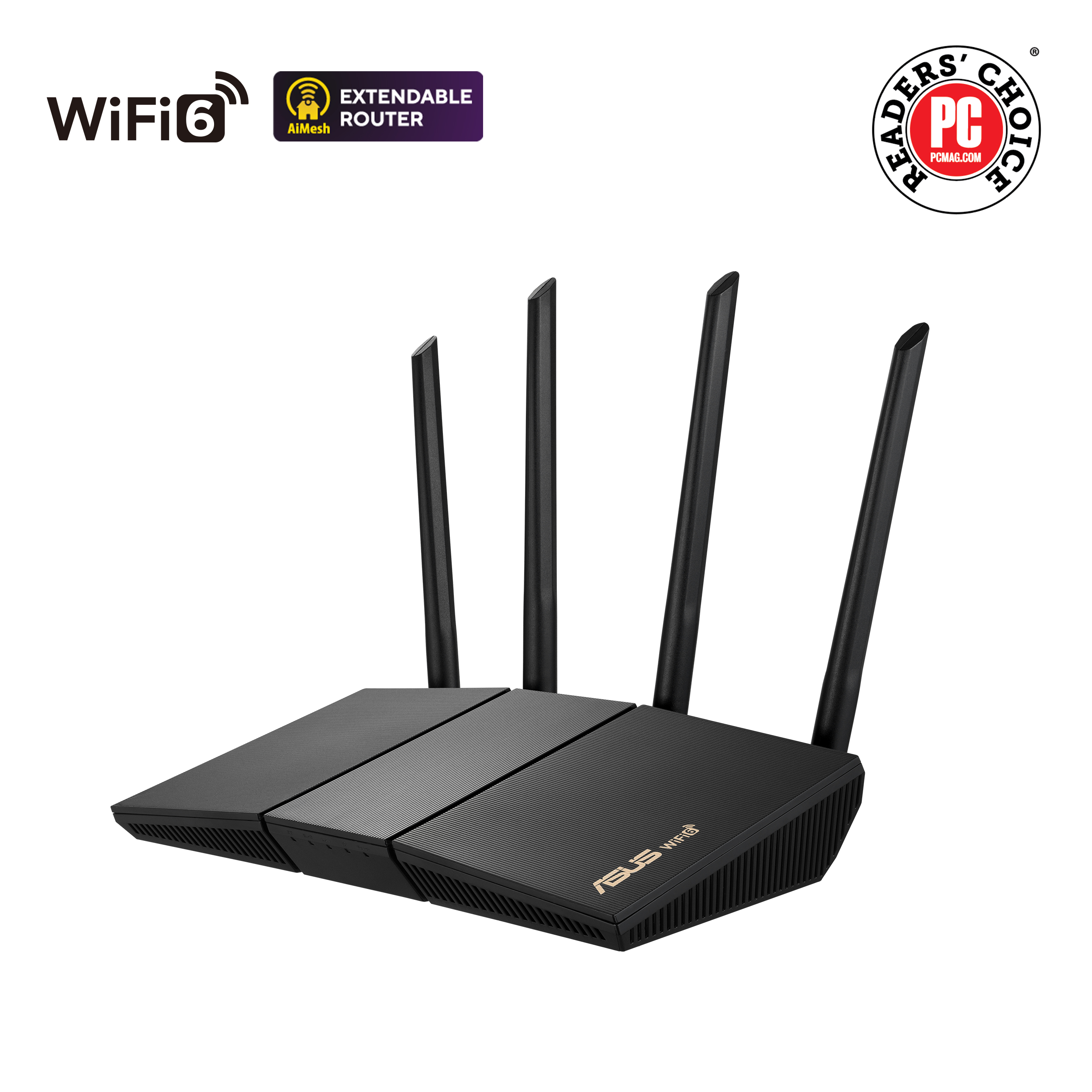 Pilt Wireless AX3000 Dual Band WiFi 6 | RT-AX57 | 802.11ax | 2402+574 Mbit/s | 10/100/1000 Mbit/s | Ethernet LAN (RJ-45) ports 4 | Mesh Support Yes | MU-MiMO Yes | No mobile broadband | Antenna type External