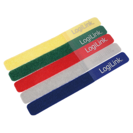 Pilt Cable Strap, 180*20mm, 5pcs, 5 colors | Logilink