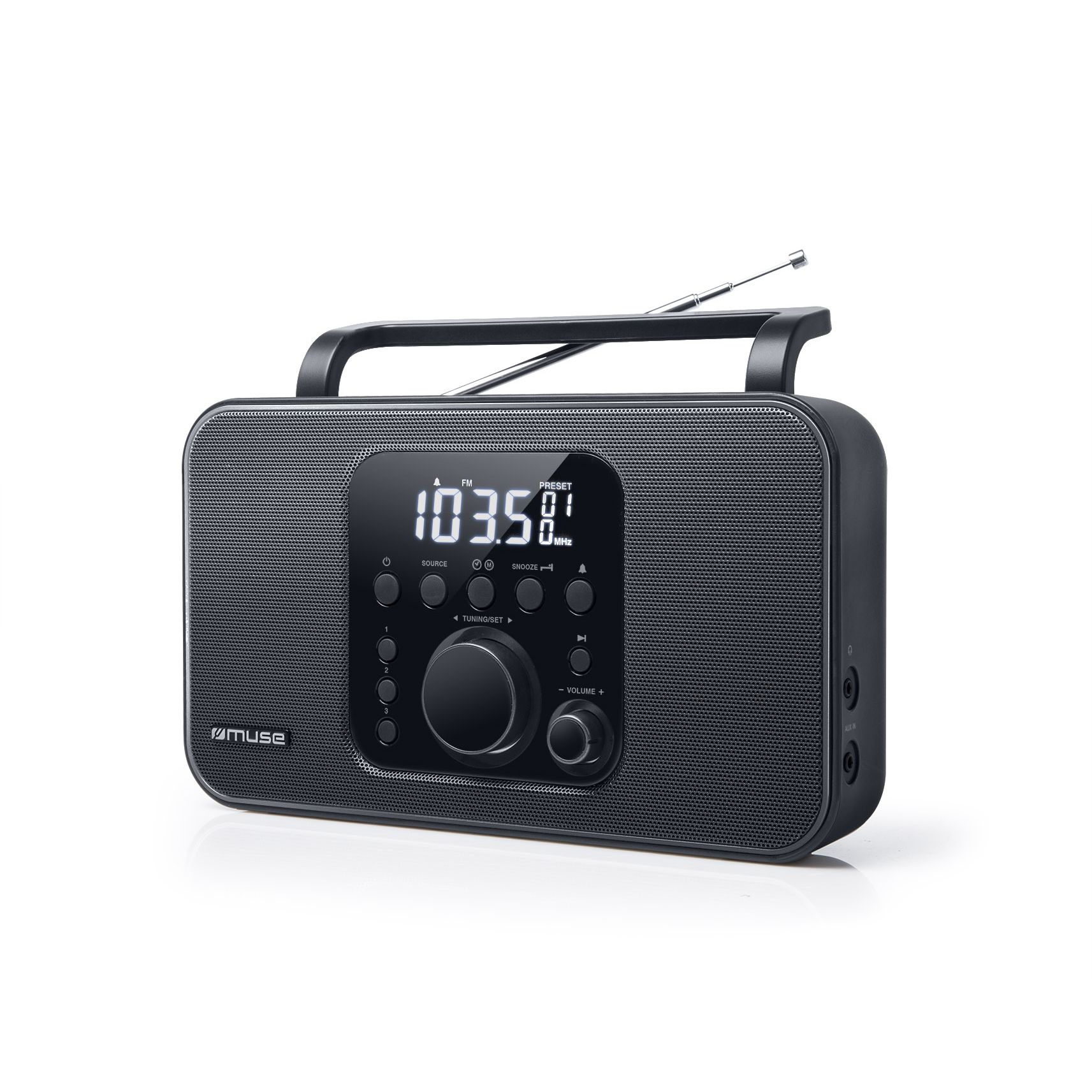 Pilt Muse | M-091R | Alarm function | AUX in | Black | Radio