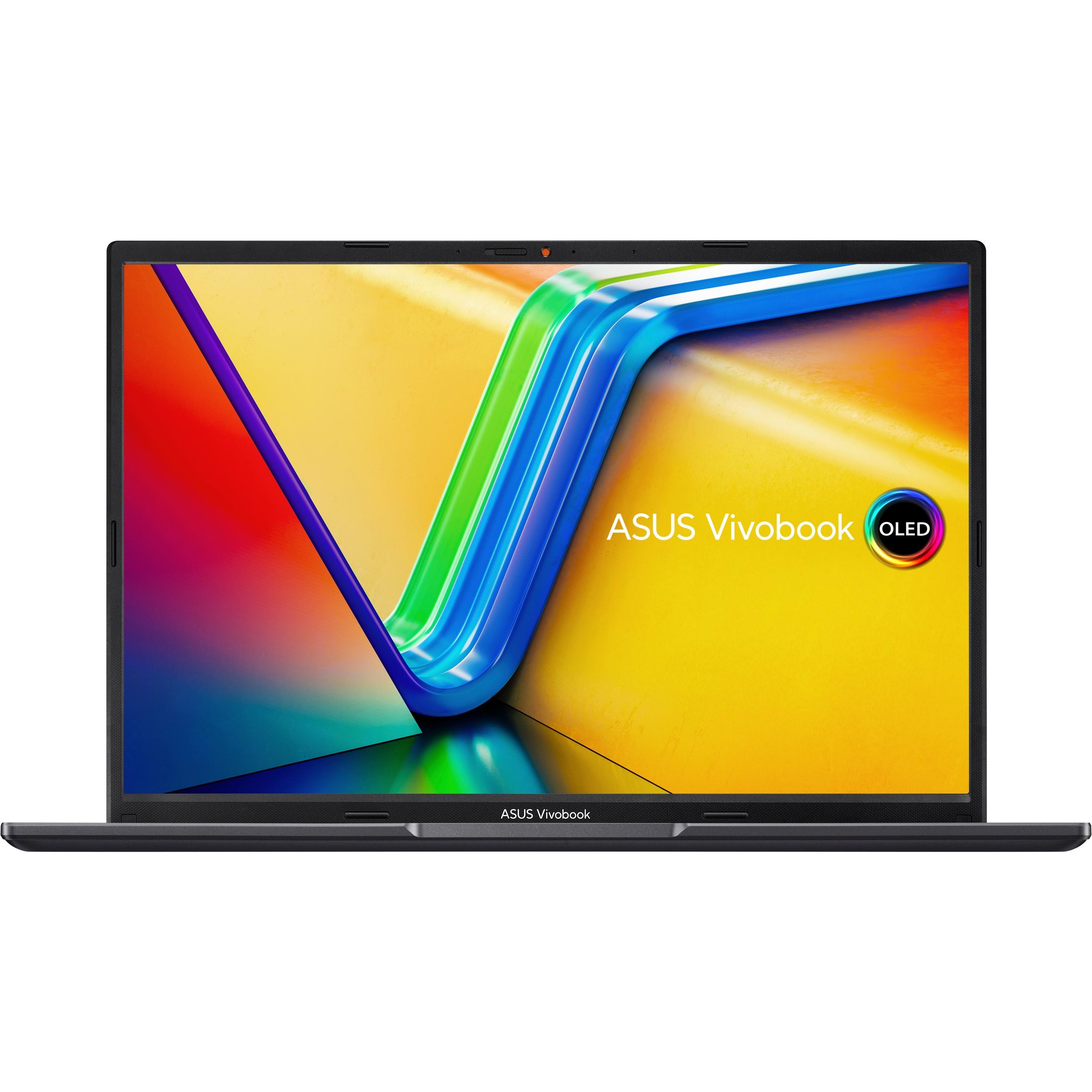 Pilt Asus | Vivobook 14 OLED M1405YA-KM048W | Indie Black | 14 " | OLED | 2.8K | 90 Hz | Glossy | AMD Ryzen 7 | 7730U | 16 GB | 8GB DDR4 on board, 8GB DDR4 SO-DIMM | SSD 512 GB | AMD Radeon Graphics | GB | Windows 11 Home | 802.11ax | Bluetooth version 5.0 | Keyboard language English | Keyboard backlit | Warranty 24 month(s) | Battery warranty 12 month(s)