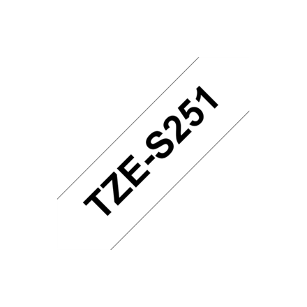 Pilt Brother | TZe-S251 Strong Adhesive Laminated Tape | Black on White | TZe | 8 m | 2.4 cm