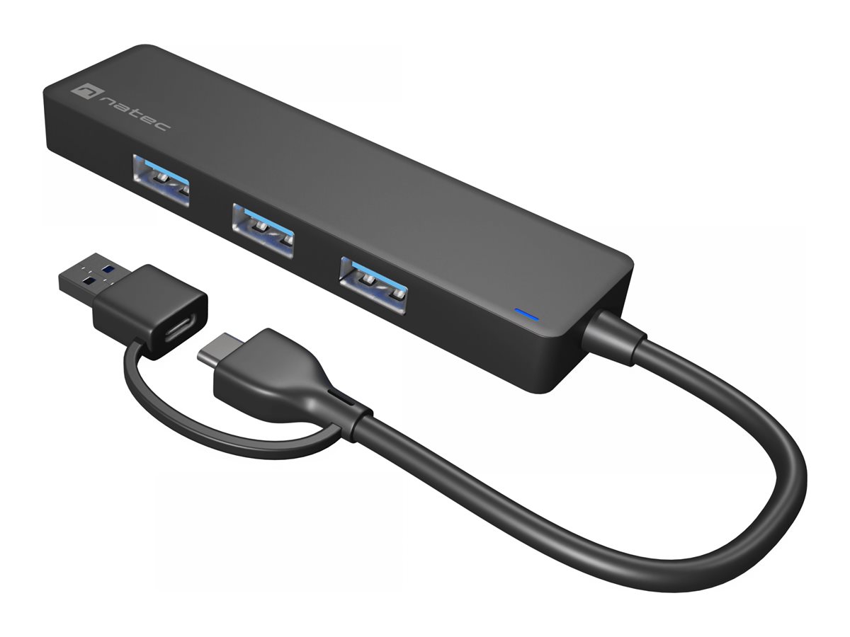 Pilt Natec USB 3.0 HUB, Mayfly, 4-Port, Black | Natec | USB 3.0 HUB, Mayfly, 4-Port | Moth NHU-1342 | 0.15 m | Black